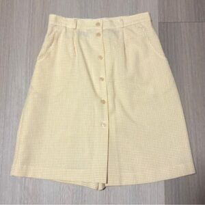 NWT Vintage White & Cream Gingham Skort - Button-Down A-Line Pockets 80s 90s
